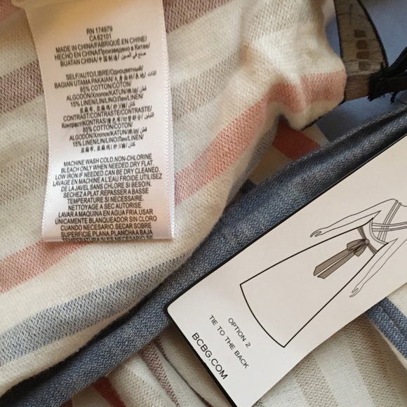 BCBGMaxAzria Blue Multi Striped Sleeveless Dress - Picture 8 of 12